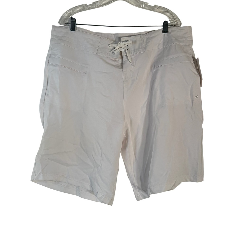 Leilani Surf City Boardshort White Lace Up Swim Shorts Womens Size 16 NEW